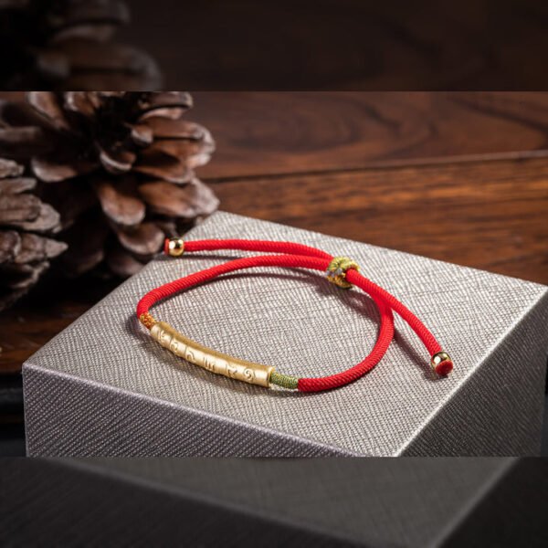 Tibetan Red Bracelet, Buddhist Lucky Talisman - Image 4