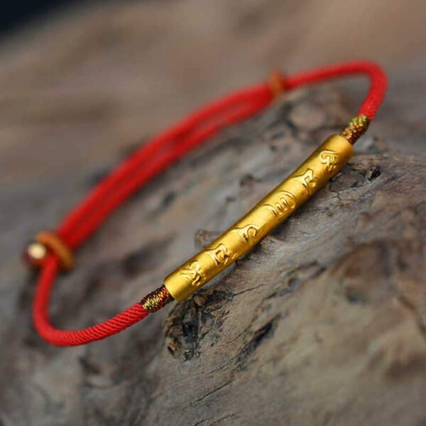 Tibetan Red Bracelet, Buddhist Lucky Talisman - Image 3