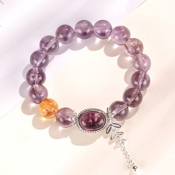 Amethyst egg face bead crystal bracelet-The Purple Air comes