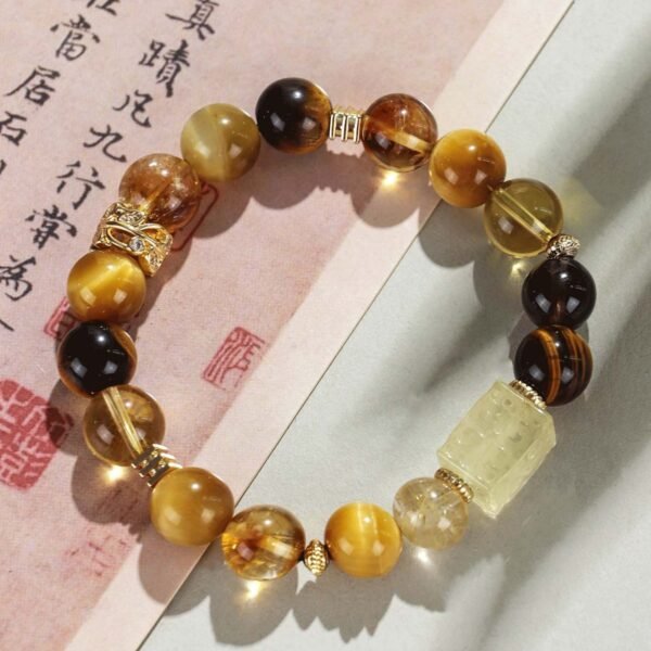 Gold inlaid wealth seeking yellow crystal bracelet - Image 6