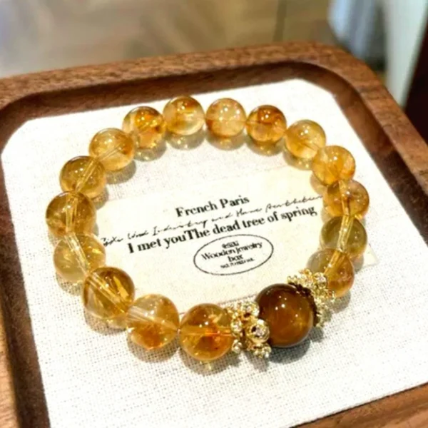 Jinba Explosive Wealth Natural Yellow Crystal Bracelet - Image 3