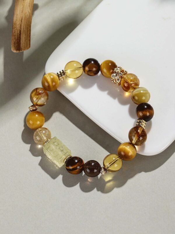 Gold inlaid wealth seeking yellow crystal bracelet - Image 2