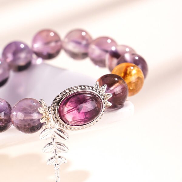 Amethyst egg face bead crystal bracelet-The Purple Air comes - Image 4