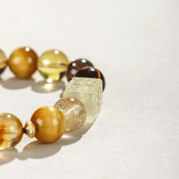 Gold inlaid wealth seeking yellow crystal bracelet - Image 5