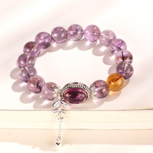 Amethyst egg face bead crystal bracelet-The Purple Air comes - Image 5