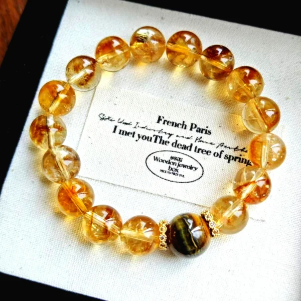 Jinba Explosive Wealth Natural Yellow Crystal Bracelet - Image 2