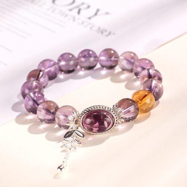 Amethyst egg face bead crystal bracelet-The Purple Air comes - Image 3