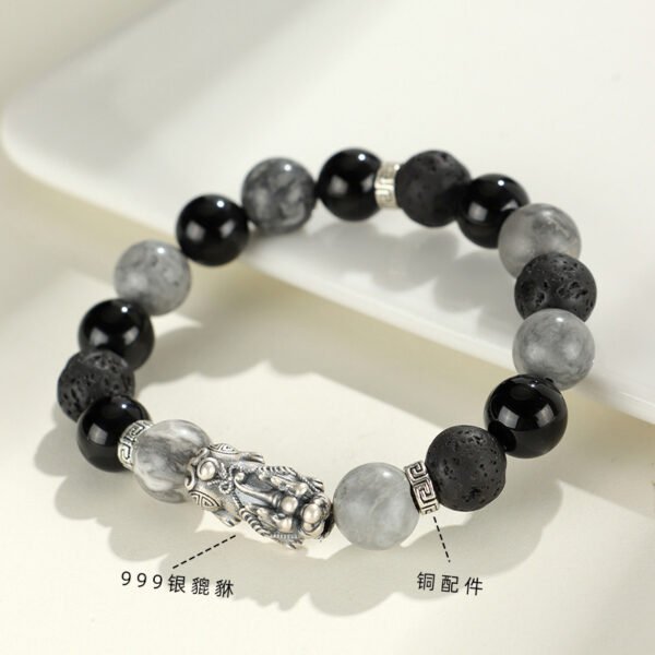 Black agate bracelet for wealth and blessings - Image 3