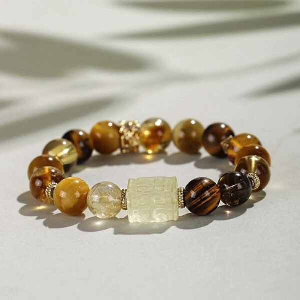 Gold inlaid wealth seeking yellow crystal bracelet