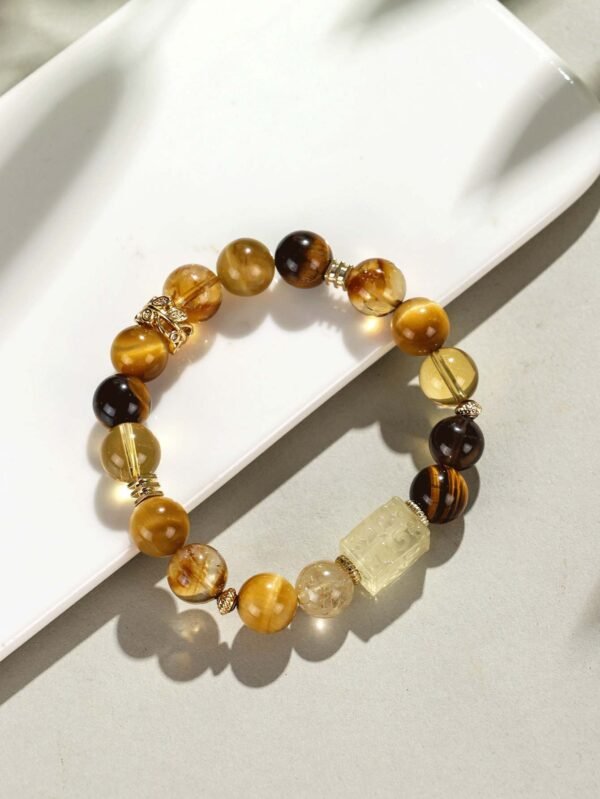 Gold inlaid wealth seeking yellow crystal bracelet - Image 4