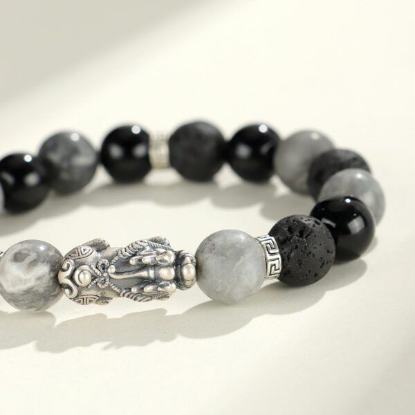 Black agate bracelet for wealth and blessings - Image 2