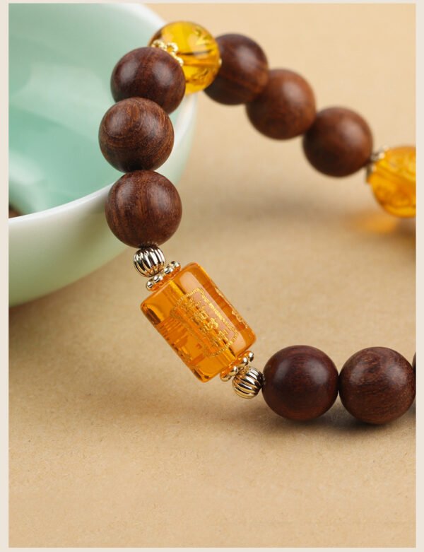 Six Character Mantra Transfer Bead Sandalwood Hand String - Image 2