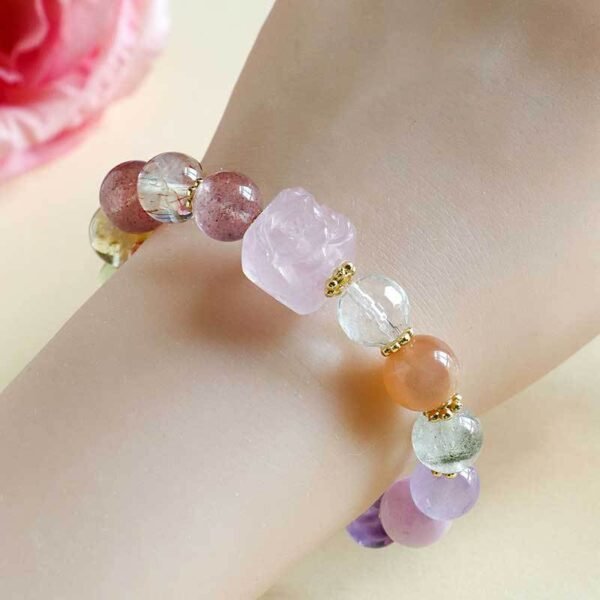 Nine Tailed Fox Duo Bao Amethyst Beaded Bracelet - Image 2